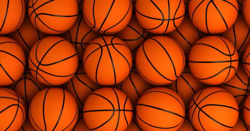 several basketballs